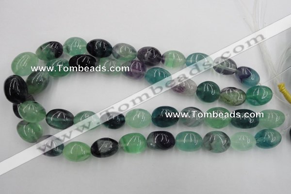 CFL953 15.5 inches 15*20mm nuggets natural fluorite beads wholesale