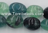 CFL954 15.5 inches 18*22mm nuggets natural fluorite beads wholesale