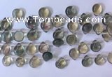 CFL962 Top drilled 9*12mm flat teardrop natural fluorite beads