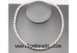 CFN21 7mm - 8mm potato white freshwater pearl necklace, 16 - 54 inches