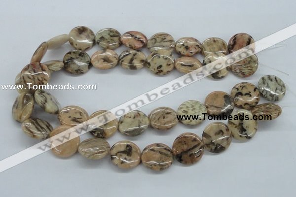 CFS08 15.5 inches 25mm flat round natural feldspar gemstone beads