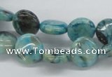 CFS107 15.5 inches 12mm flat round blue feldspar gemstone beads