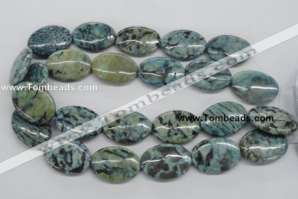 CFS114 15.5 inches 25*35mm oval blue feldspar gemstone beads