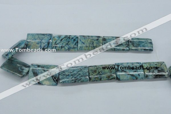 CFS118 15.5 inches 25*35mm rectangle dyed blue feldspar gemstone beads