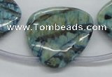 CFS119 30*30mm top-drilled triangle blue feldspar gemstone beads