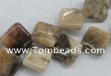 CFS14 15.5 inches 12*12mm diamond natural feldspar gemstone beads