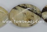 CFS205 15.5 inches 25*35mm twisted oval natural feldspar gemstone beads