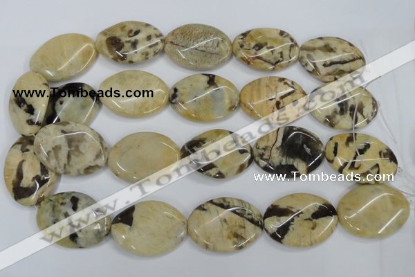 CFS205 15.5 inches 25*35mm twisted oval natural feldspar gemstone beads