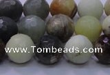 CFW05 15.5 inches 12mm faceted round flower jade beads wholesale