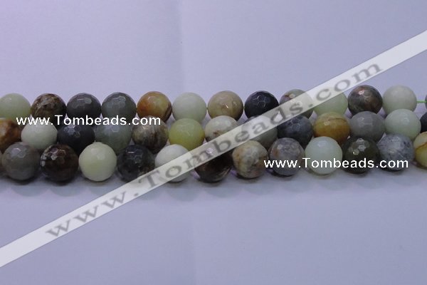 CFW08 15.5 inches 18mm faceted round flower jade beads wholesale