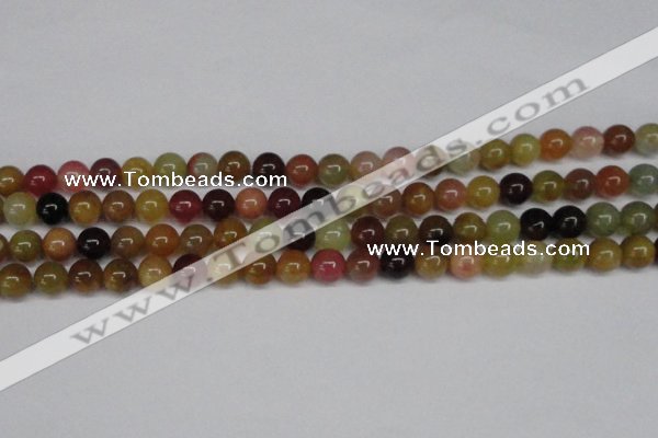 CFW102 15.5 inches 8mm round flower jade gemstone beads