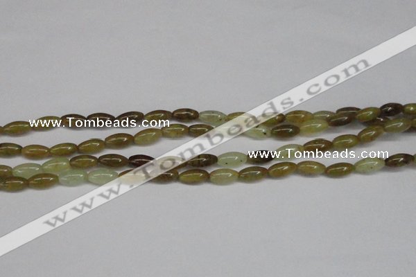 CFW115 15.5 inches 6*13mm rice flower jade gemstone beads