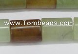 CFW119 15.5 inches 15*20mm tube flower jade gemstone beads