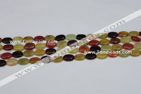 CFW128 15.5 inches 13*18mm flat oval flower jade gemstone beads