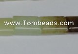 CFW142 15.5 inches 12*16mm flat tube flower jade gemstone beads