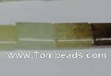 CFW143 15.5 inches 13*18mm flat tube flower jade gemstone beads