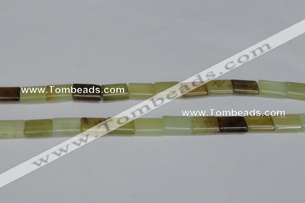 CFW143 15.5 inches 13*18mm flat tube flower jade gemstone beads