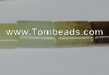 CFW144 15.5 inches 15*20mm flat tube flower jade gemstone beads