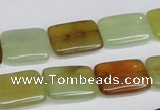 CFW149 15.5 inches 12*16mm rectangle flower jade gemstone beads