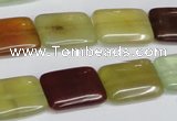 CFW150 15.5 inches 13*18mm rectangle flower jade gemstone beads