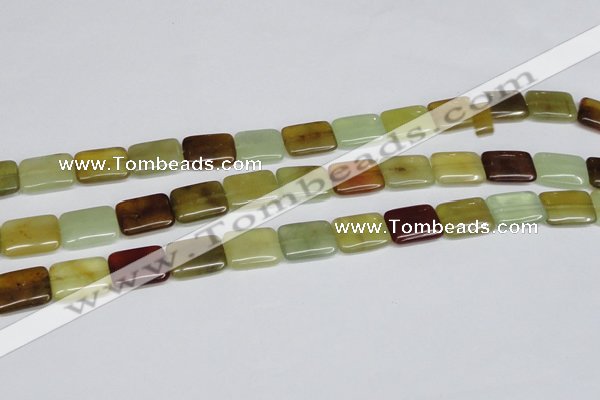 CFW150 15.5 inches 13*18mm rectangle flower jade gemstone beads