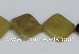 CFW159 15.5 inches 16*16mm diamond flower jade gemstone beads