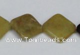 CFW159 15.5 inches 16*16mm diamond flower jade gemstone beads