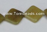 CFW160 15.5 inches 18*18mm diamond flower jade gemstone beads