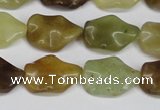 CFW164 15.5 inches 15*20mm wavy flower jade gemstone beads