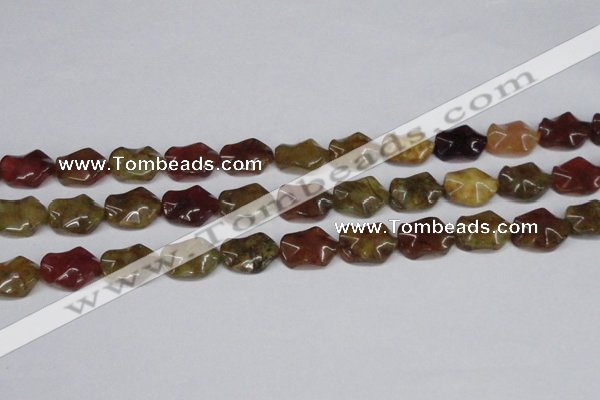 CFW165 15.5 inches 15*20mm wavy flower jade gemstone beads