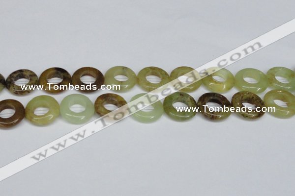 CFW168 15.5 inches 22mm donut flower jade gemstone beads