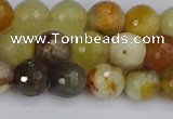 CFW212 15.5 inches 8mm faceted round flower jade beads