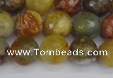 CFW213 15.5 inches 10mm faceted round flower jade beads