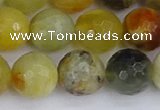 CFW214 15.5 inches 12mm faceted round flower jade beads