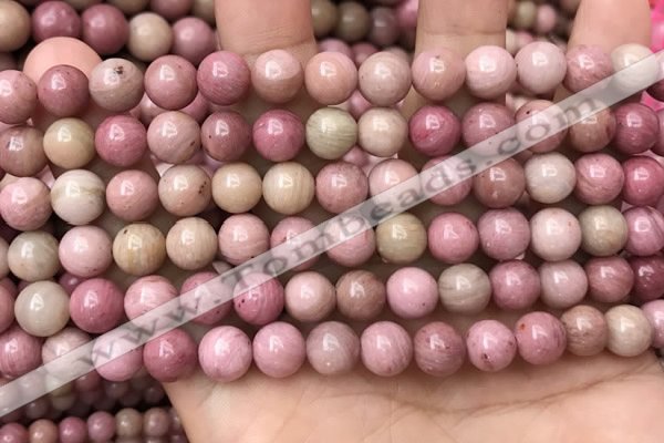 CFW46 15.5 inches 8mm round pink wooden jasper beads wholesale