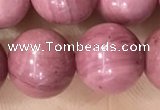 CFW54 15.5 inches 12mm round natural pink wooden jasper beads