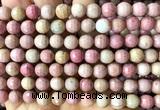 CFW85 15 inches 8mm faceted round pink wooden jasper beads wholesale