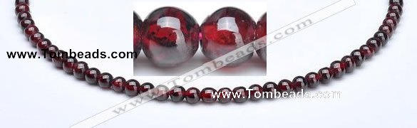 CGA05 15.5 inch 5mm round natural garnet gemstone bead Wholesale