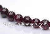 CGA08 multi sizes faceted round natural garnet gemstone beads Wh