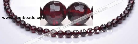 CGA08 multi sizes faceted round natural garnet gemstone beads Wh