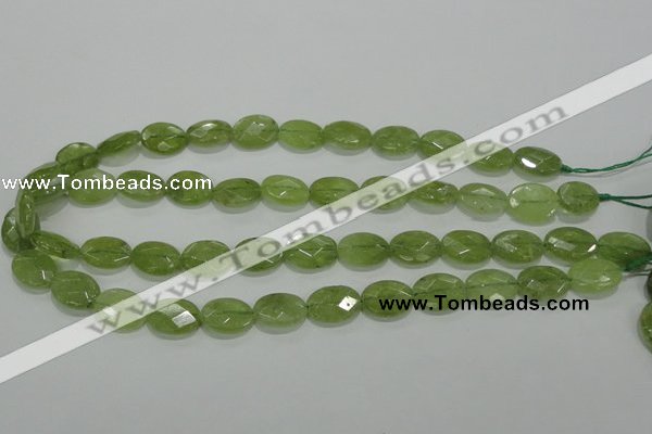 CGA102 15.5 inches 12*16mm faceted oval natural green garnet beads