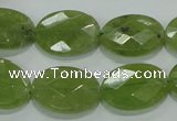 CGA103 15.5 inches 15*20mm faceted oval natural green garnet beads