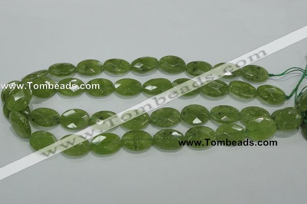 CGA103 15.5 inches 15*20mm faceted oval natural green garnet beads