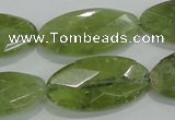 CGA104 15.5 inches 15*30mm faceted oval natural green garnet beads