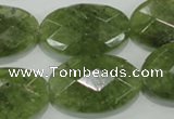 CGA105 15.5 inches 20*30mm faceted oval natural green garnet beads