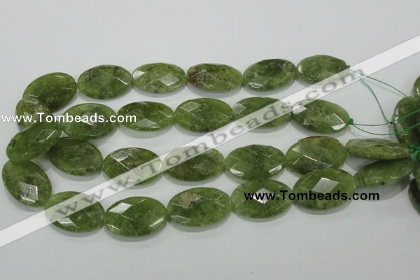 CGA105 15.5 inches 20*30mm faceted oval natural green garnet beads