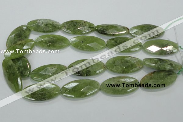 CGA106 15.5 inches 20*40mm faceted oval natural green garnet beads