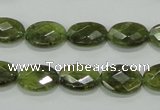 CGA107 15.5 inches 10*14mm faceted oval natural green garnet beads