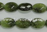 CGA108 15.5 inches 12*16mm faceted oval natural green garnet beads