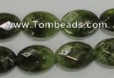 CGA109 15.5 inches 13*18mm faceted oval natural green garnet beads